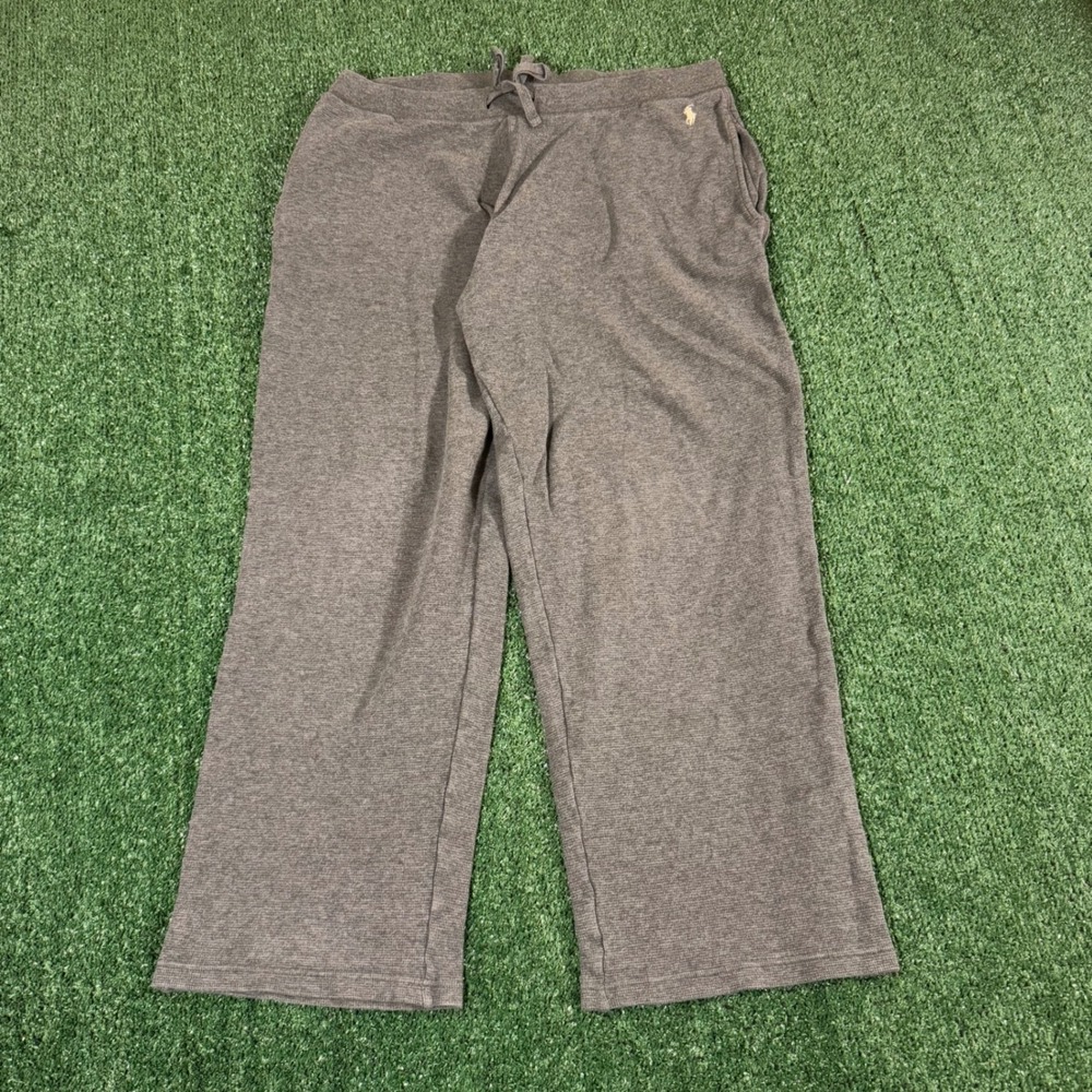 Polo Ralph Lauren Mens Grey Cotton Waffle Knit Pajama Pants Size Large 0484